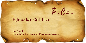 Pjeczka Csilla névjegykártya